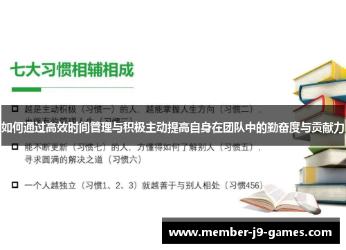 如何通过高效时间管理与积极主动提高自身在团队中的勤奋度与贡献力